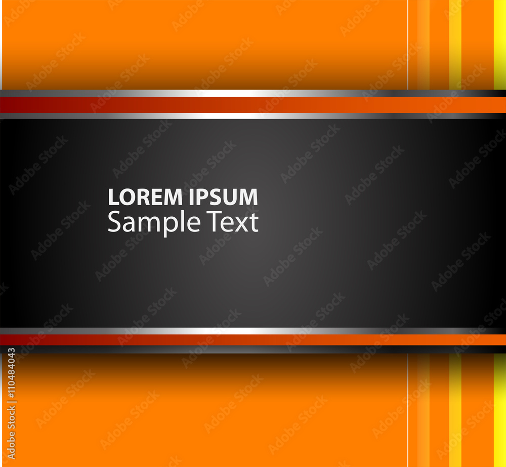 Orange background curve line on black background space shadow overlap and dimension modern texture pattern for text and message website design
