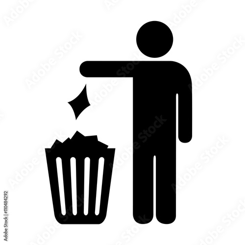 Use trash can vector sign