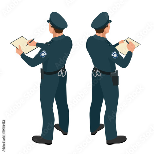 Policeman in uniform. Policeman icon. Policeman vector. 
