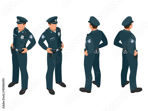 Policeman in uniform. Policeman icon. Policeman vector. 