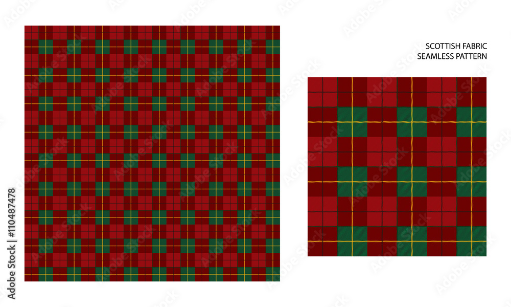 Vector seamless pattern. Textured tartan plaid