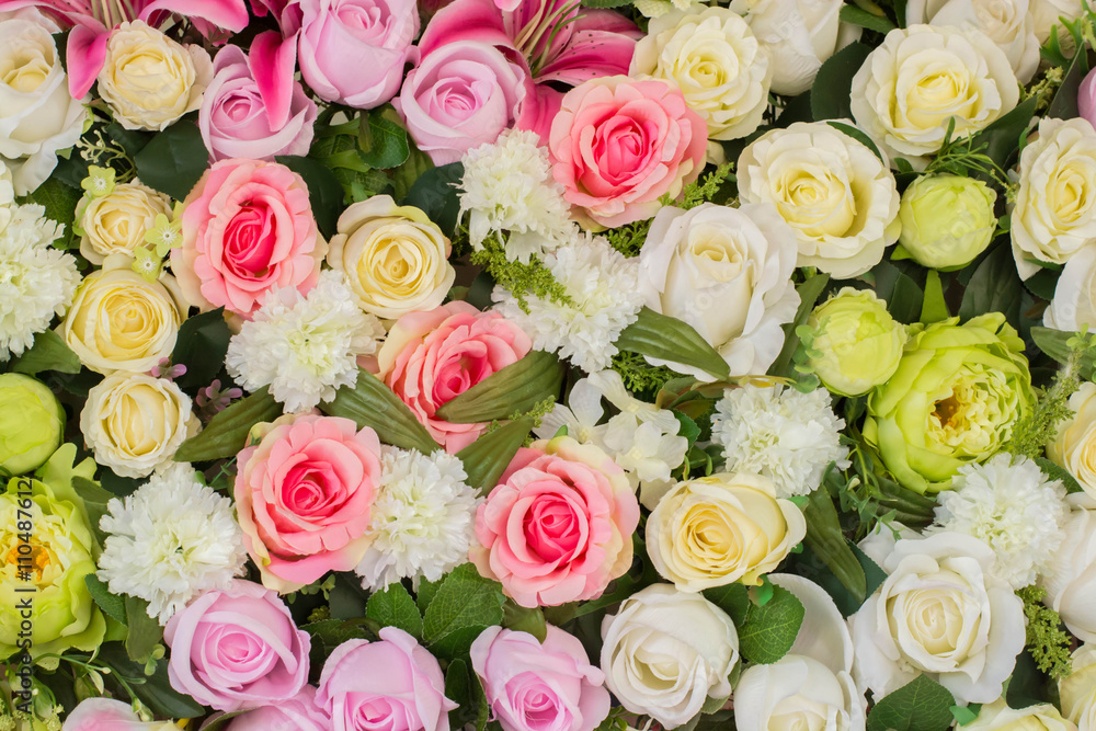 beautiful wedding Artificial flower background beautiful wedding Artificial flower background