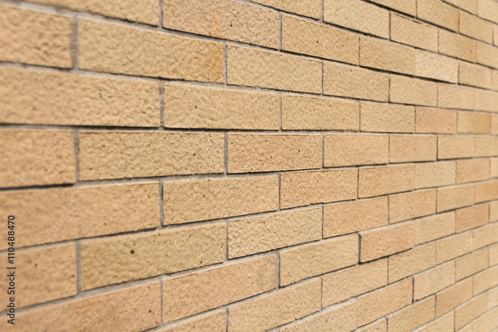 Brown blocks wall Shot from side. Brown blocks wall Shot from side.