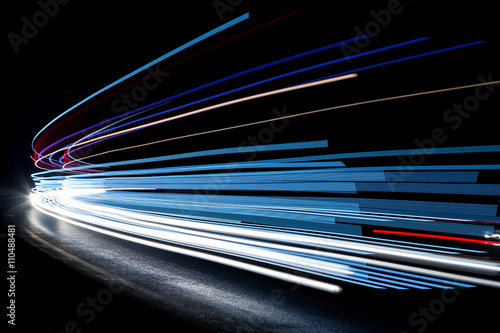 light trails in tunnel