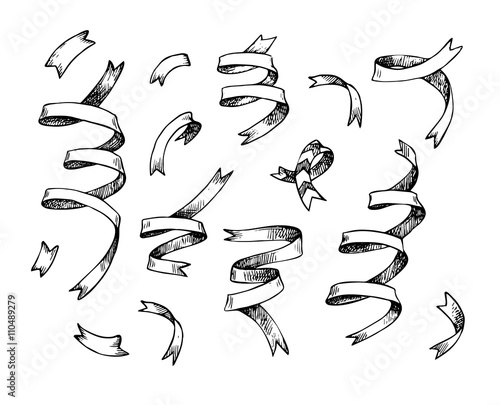 Hand-drawn vector illustration - Set of Confetti. Design element