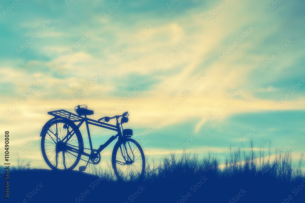 beautiful silhouette of bicycle soft tone beautiful silhouette of bicycle soft tone