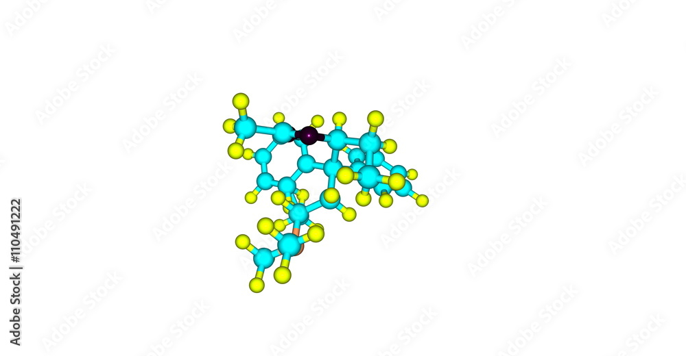 Acetylmethadol molecular structure isolated on white Acetylmethadol molecular structure isolated on white