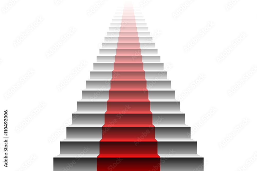 3d image of red carpet on white stair. stairs red 3d image of red carpet on white stair. stairs red
