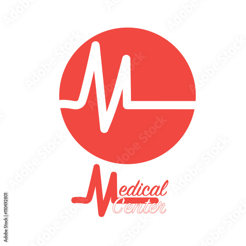 Picture logo Medical Center
Image Medical Center logo on a white background isolated red heart with a fragment of the cardiogram
