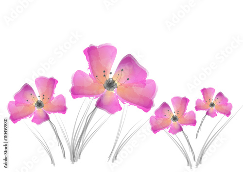 Fototapeta Naklejka Na Ścianę i Meble -  Watercolor design flowers