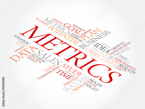 Metrics word cloud, business concept