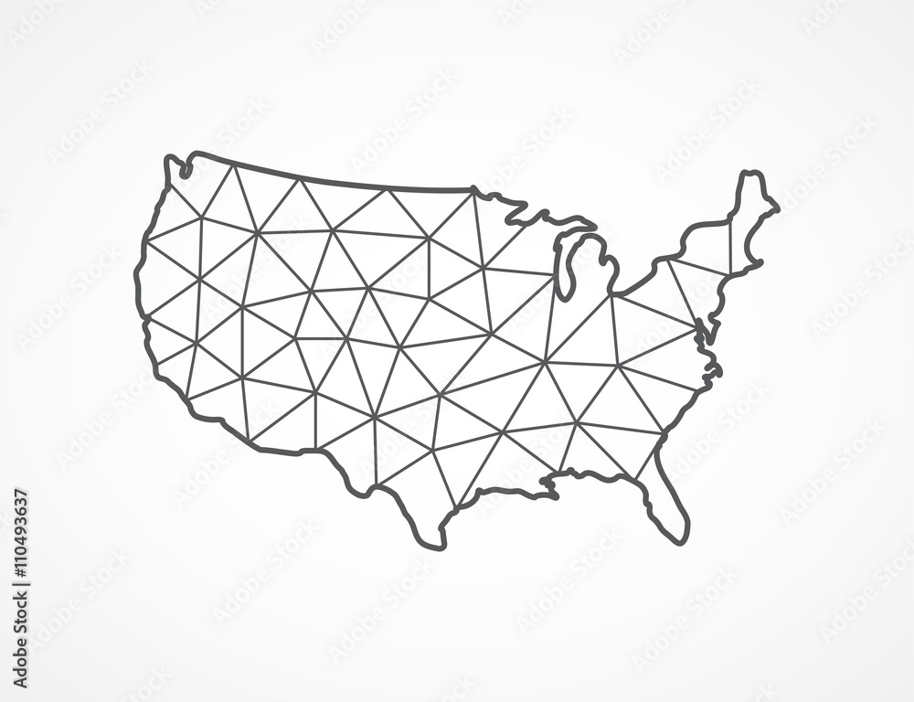 USA map in geometric style USA map in geometric style