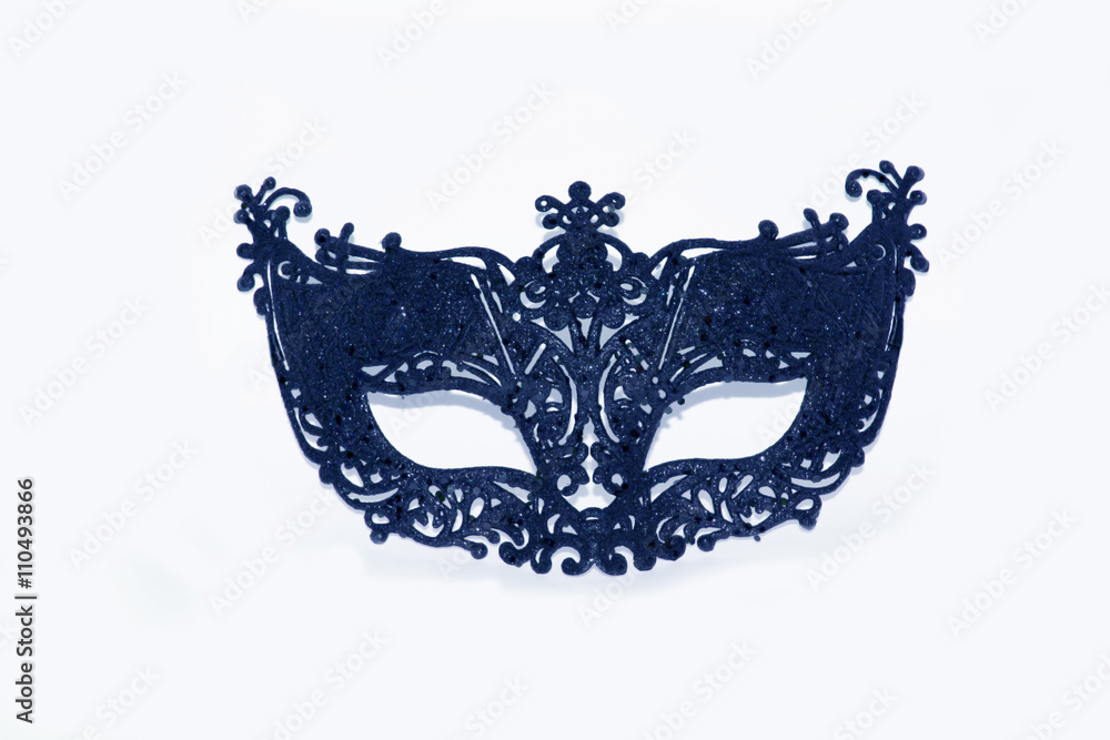 Beautiful blue face mask on white studio background (wallpaper) Beautiful blue face mask on white studio background (wallpaper)