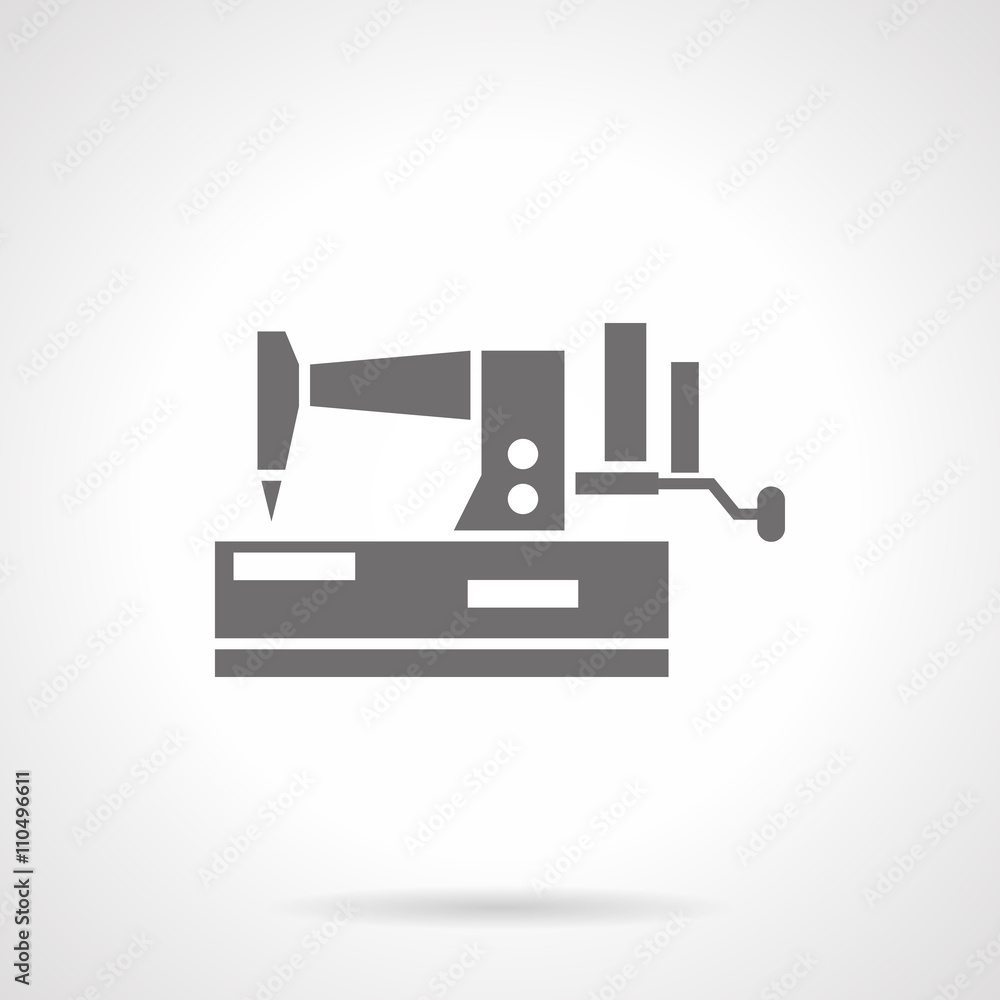 Domestic sewing machine glyph style vector icon Domestic sewing machine glyph style vector icon
