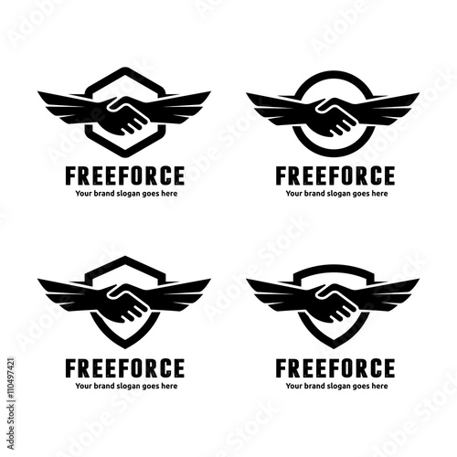 Hand Shake and Wing Logo