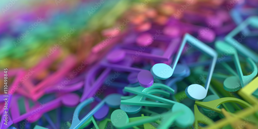 Naklejka premium Infinite musical notes 3d rendering