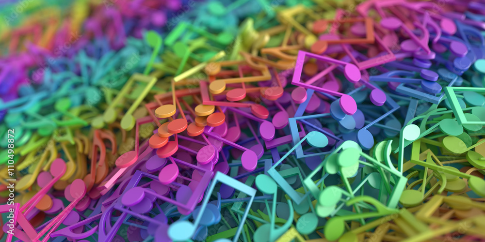 Fototapeta premium Infinite musical notes 3d rendering