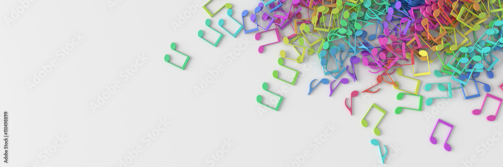 Naklejka premium Infinite musical notes 3d rendering