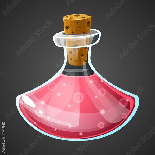 Vector cartoon potion bottle. 