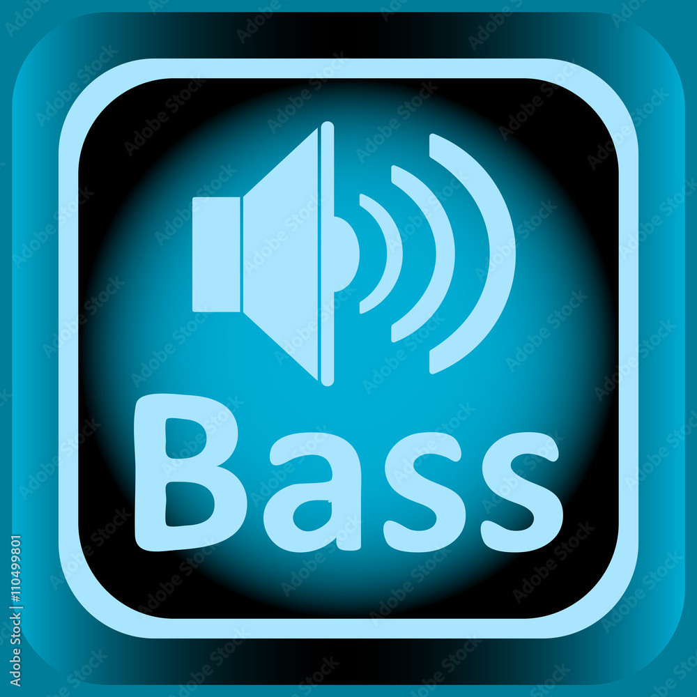Icon blue loudspeaker and bass Icon blue loudspeaker and bass