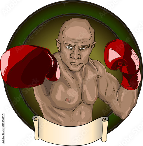 boxer in red gloves