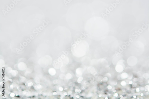 abstract silver white bokeh lights background