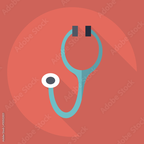 Flat modern design with shadow  Icon stethoscop