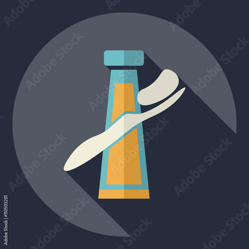 Flat modern design with shadow  Icon Toothpaste
