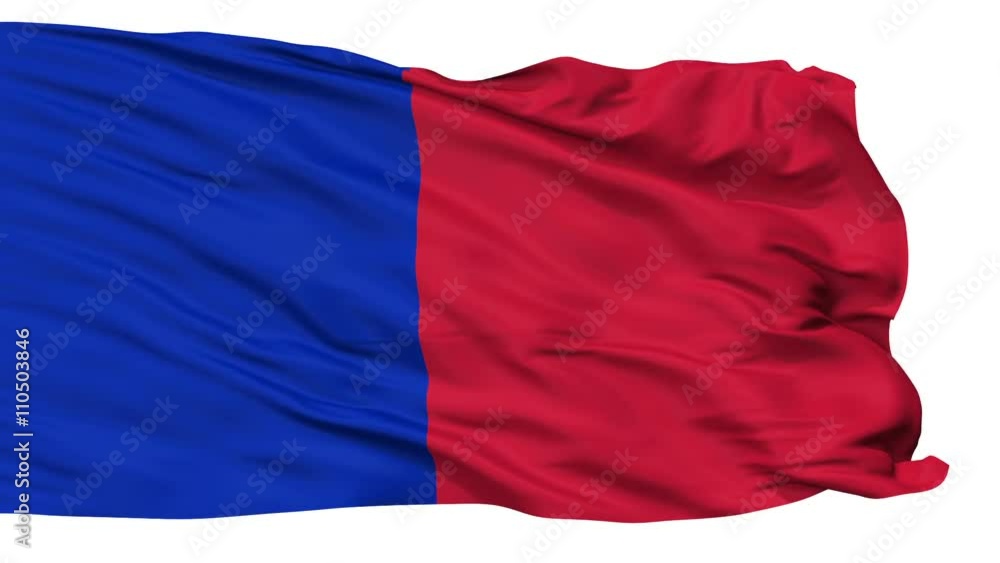 Paris Capital City Flag of France, Isolated Realistic 3D Animation
