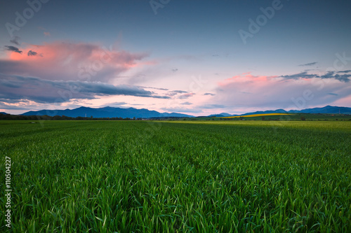 Fields and mountains in Turiec region, central Slovakia.