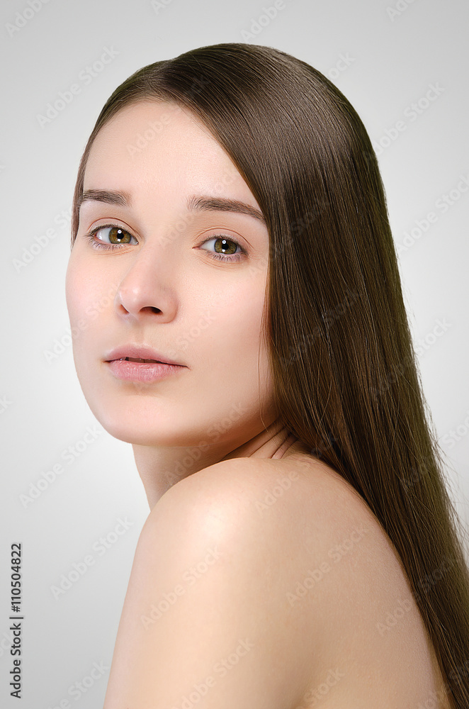 Fototapeta premium Beautiful woman. Straight long hair.