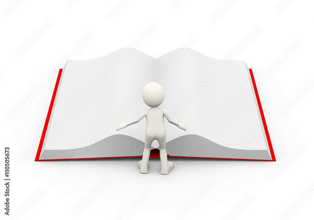 3d person reading open book 3d person reading open book