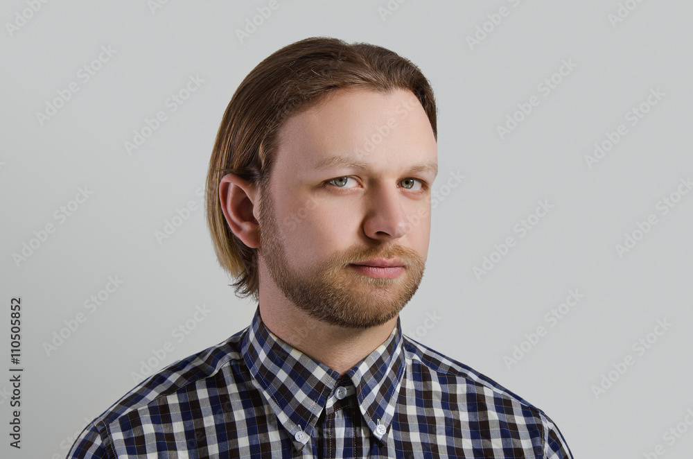 Portrait of man in casual shirt. Portrait of man in casual shirt.