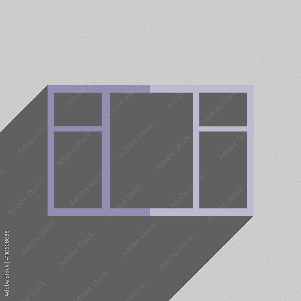 Flat icons with shadow of window Flat icons with shadow of window