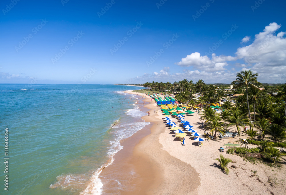 Obraz premium Aerial View of Itacimirim Beach, Bahia, Brazil