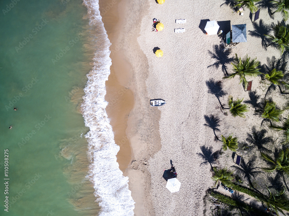Top View of a beach in Bahia, Brazil
