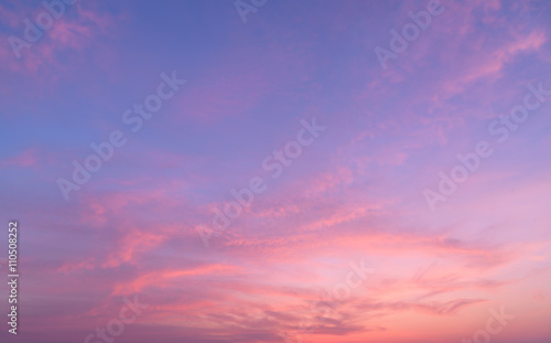 Abstract nature background.Moody pink, purple clouds sun set sky © bunwit