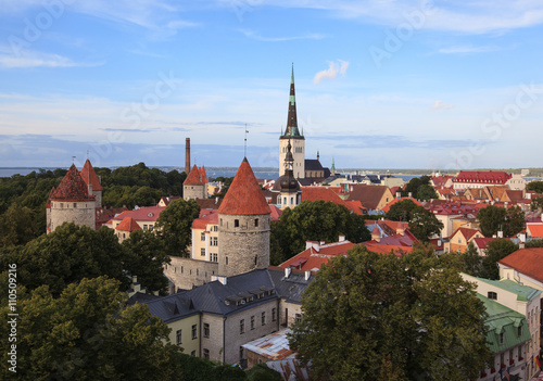 Evening view of old city, Tallinn, Estonia 