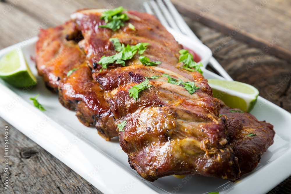 Grilled pork ribs with herbs Grilled pork ribs with herbs