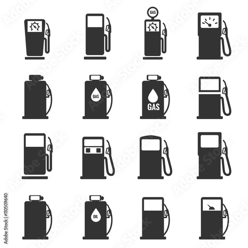 Gas pump icons  Vector illustration