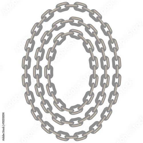 Set of Oval Chain Frames Isolated
