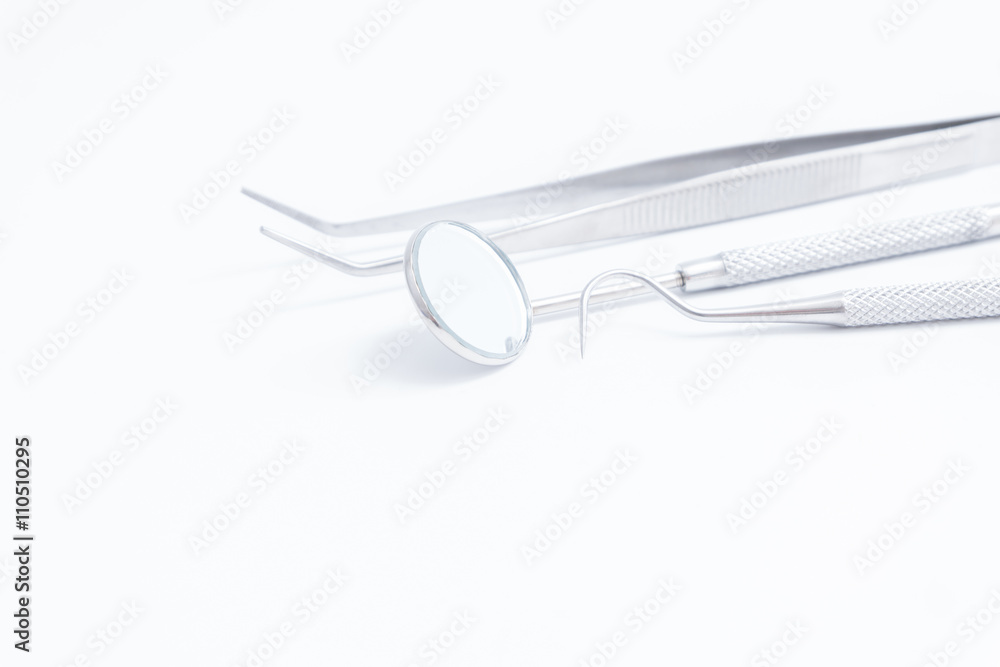 Dental Tools set on white background Dental Tools set on white background