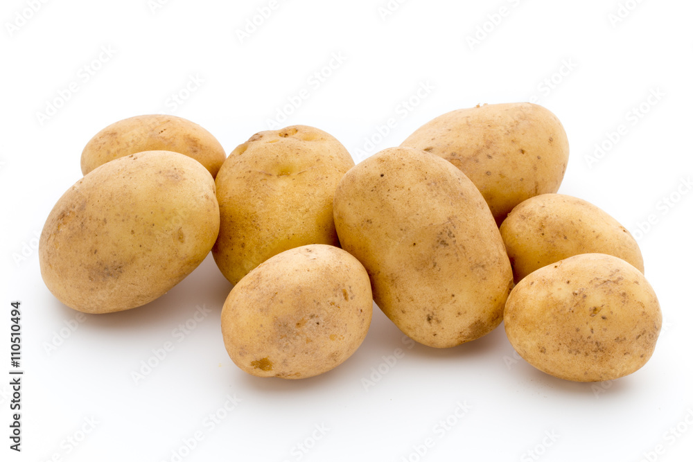 New potato isolated on white background. New potato isolated on white background.