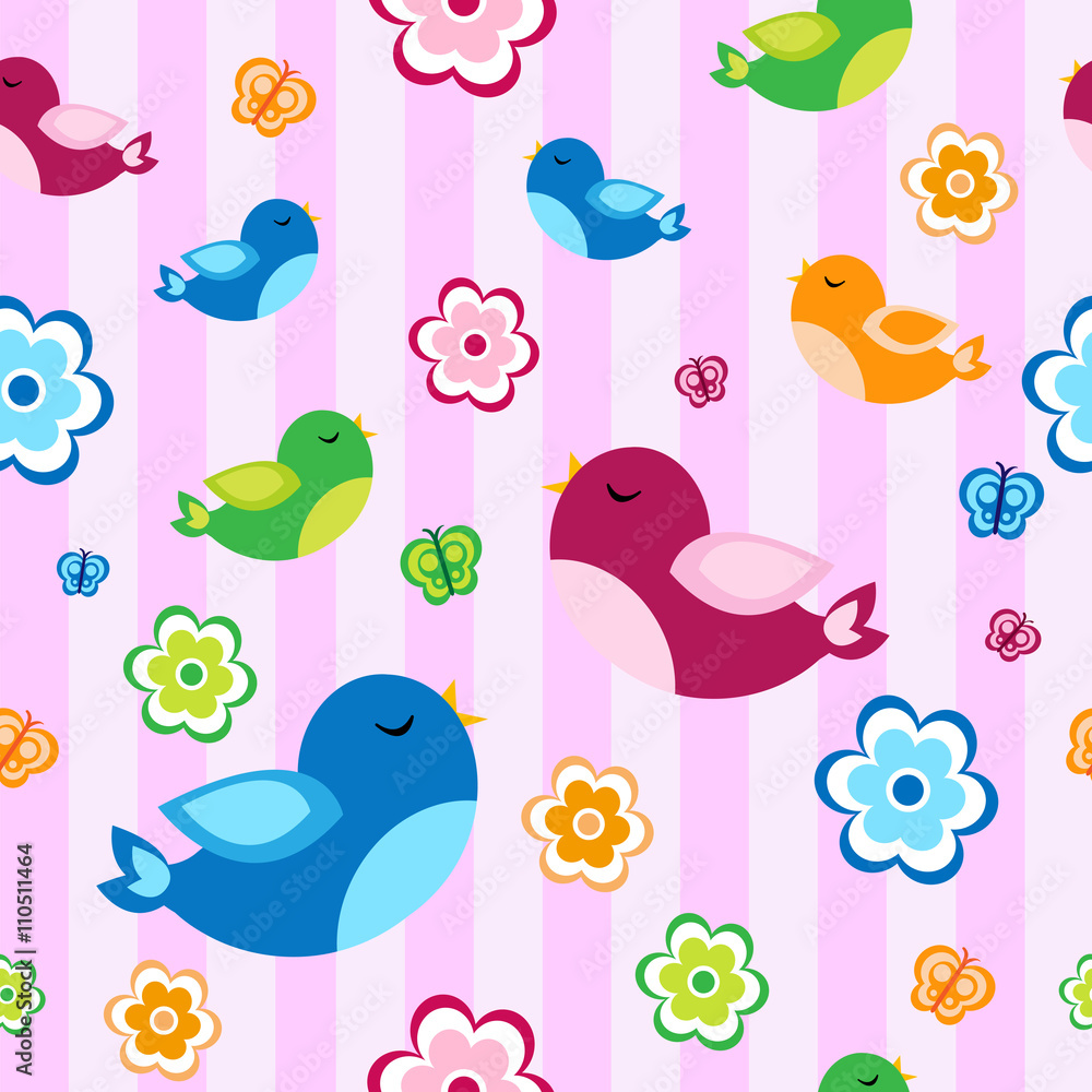 Obraz premium bird baby seamless texture