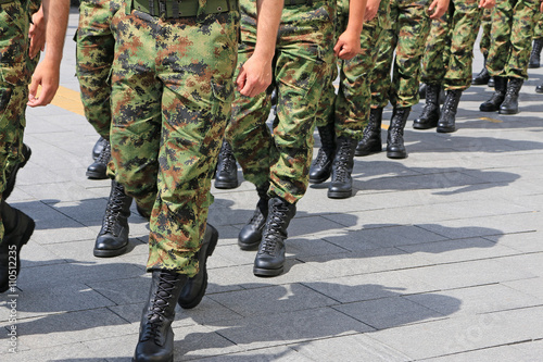 Military troop marching