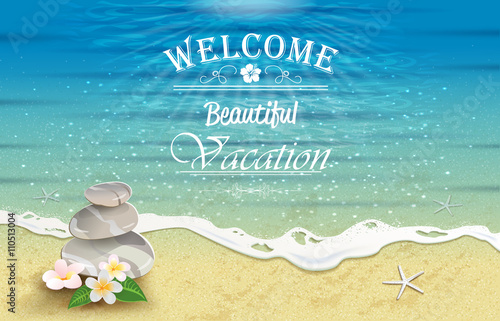 Beach with Stones and Flowers vert