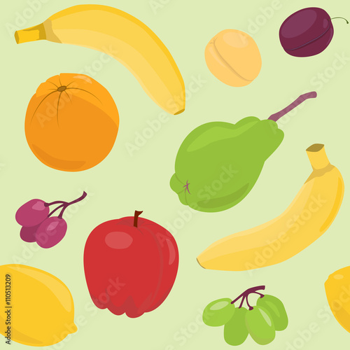 Cartoon fruit seamless pattern