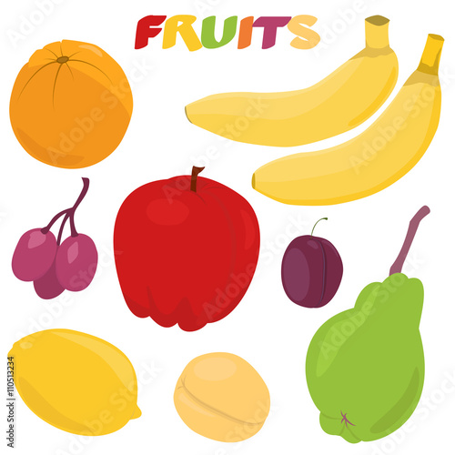 Cartoon fruit set