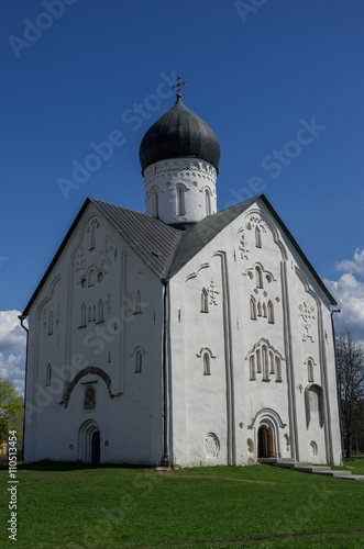 Old Russian Orthodox church of the Transfiguration on Ilyina Veliky Novgorod, Russia photo