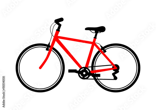 Red bicycle icon on white background